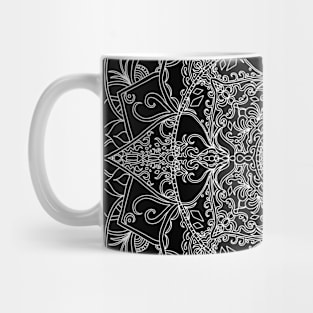 Intricate White Mandala Design Mug